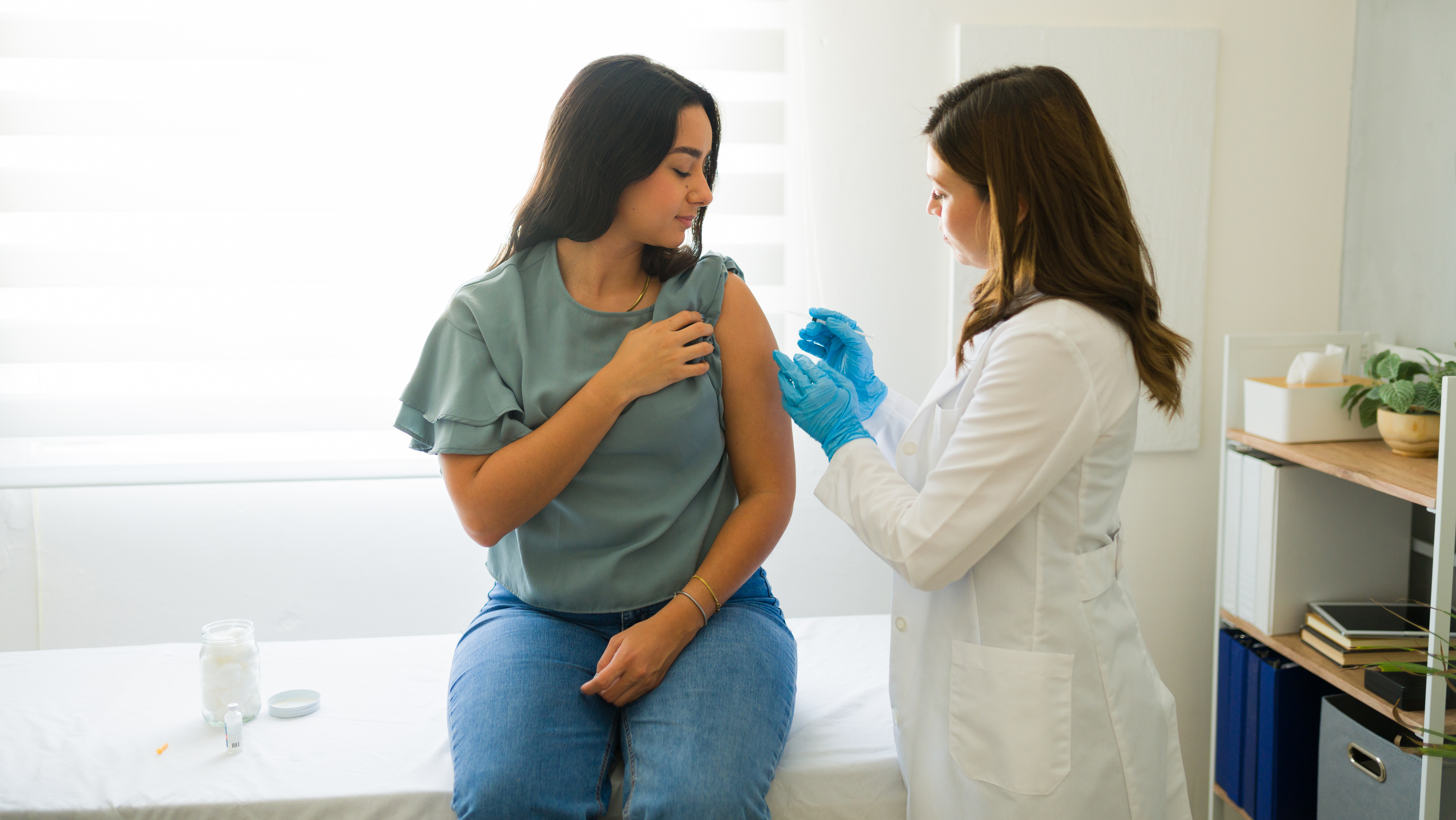 woman getting the flu shot