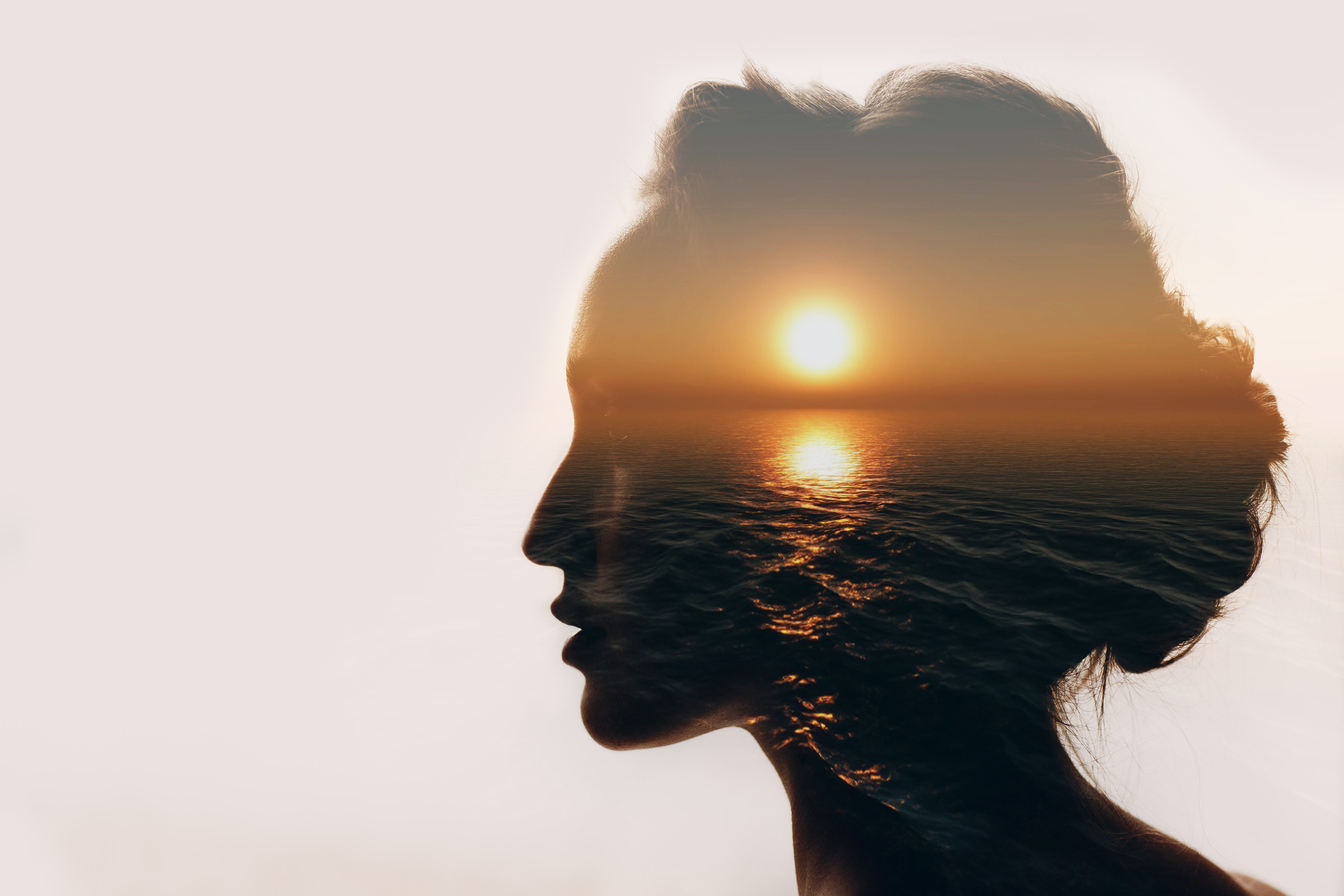 sunset woman healthy mind