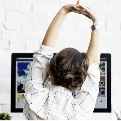 stretching at desk