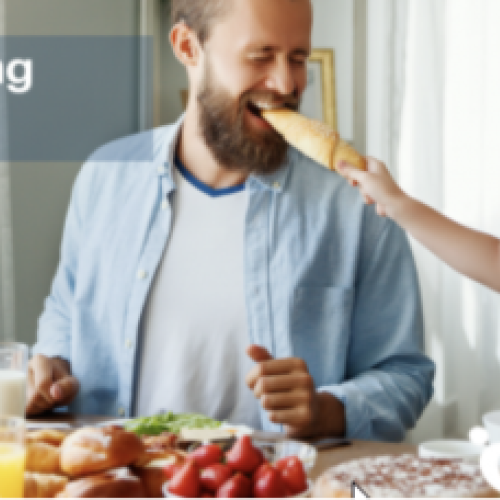 Parenting, Father and Daughter enjoying breakfast