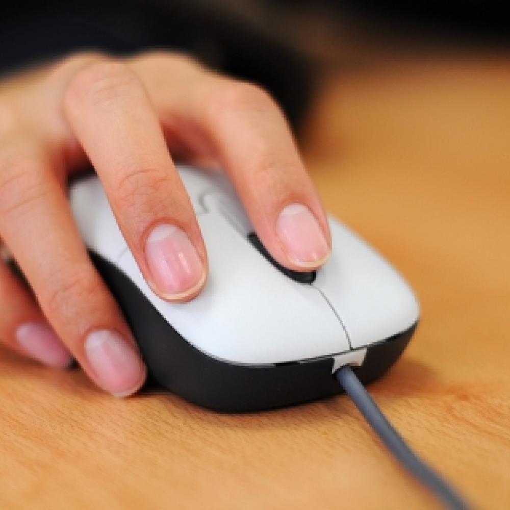hand using mouse